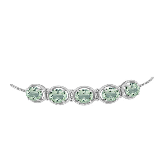 Pulsera de Plata con Amatista Verde