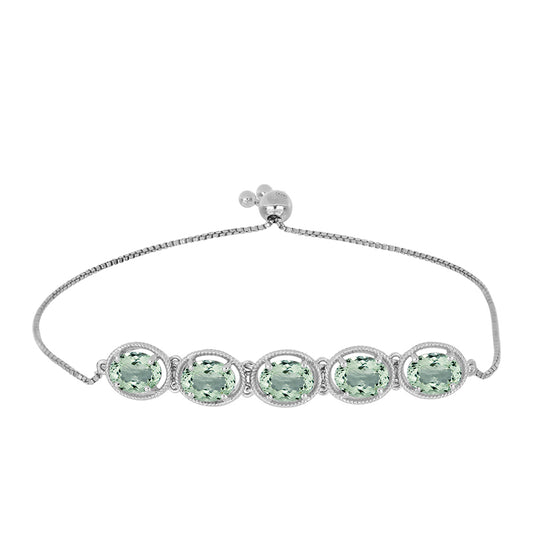 Pulsera de Plata con Amatista Verde