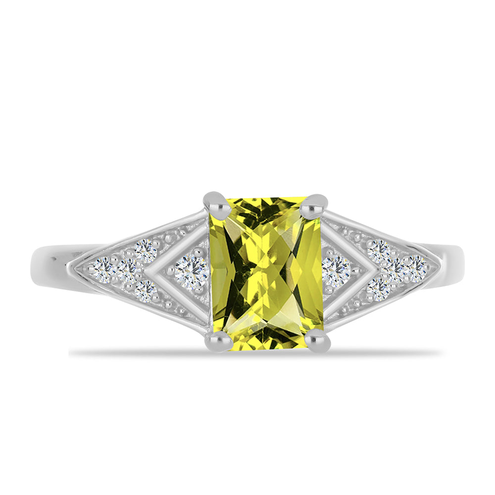 Anillo de Plata con Topacio Limón y Topacio Blanco 1 