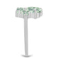 Anillo de Plata con Amatista Verde y Topacio Blanco