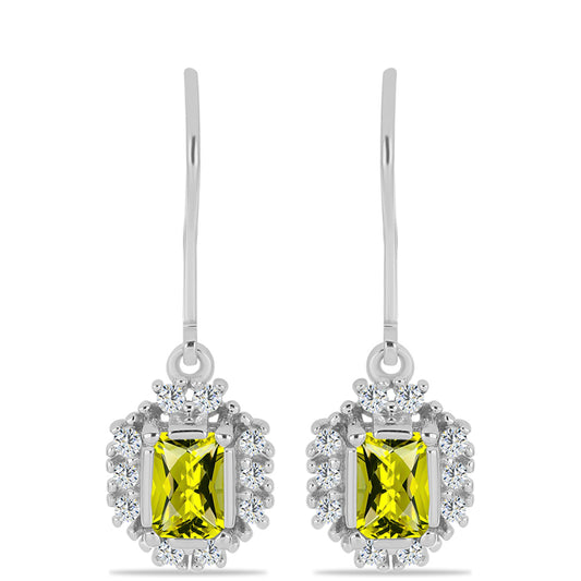 Pendientes de Plata con Topacio Limón y Topacio Blanco