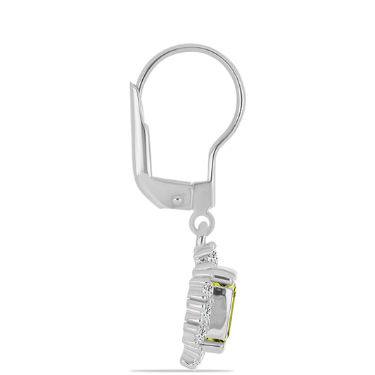 Pendientes de Plata con Topacio Limón y Topacio Blanco