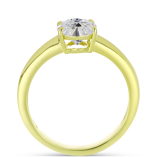 Anillo de Plata Bañada en Oro con Diamante certificado y cultivado en laboratorio