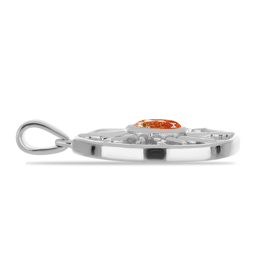 Colgante de Plata con Piedra Solar de Oregon