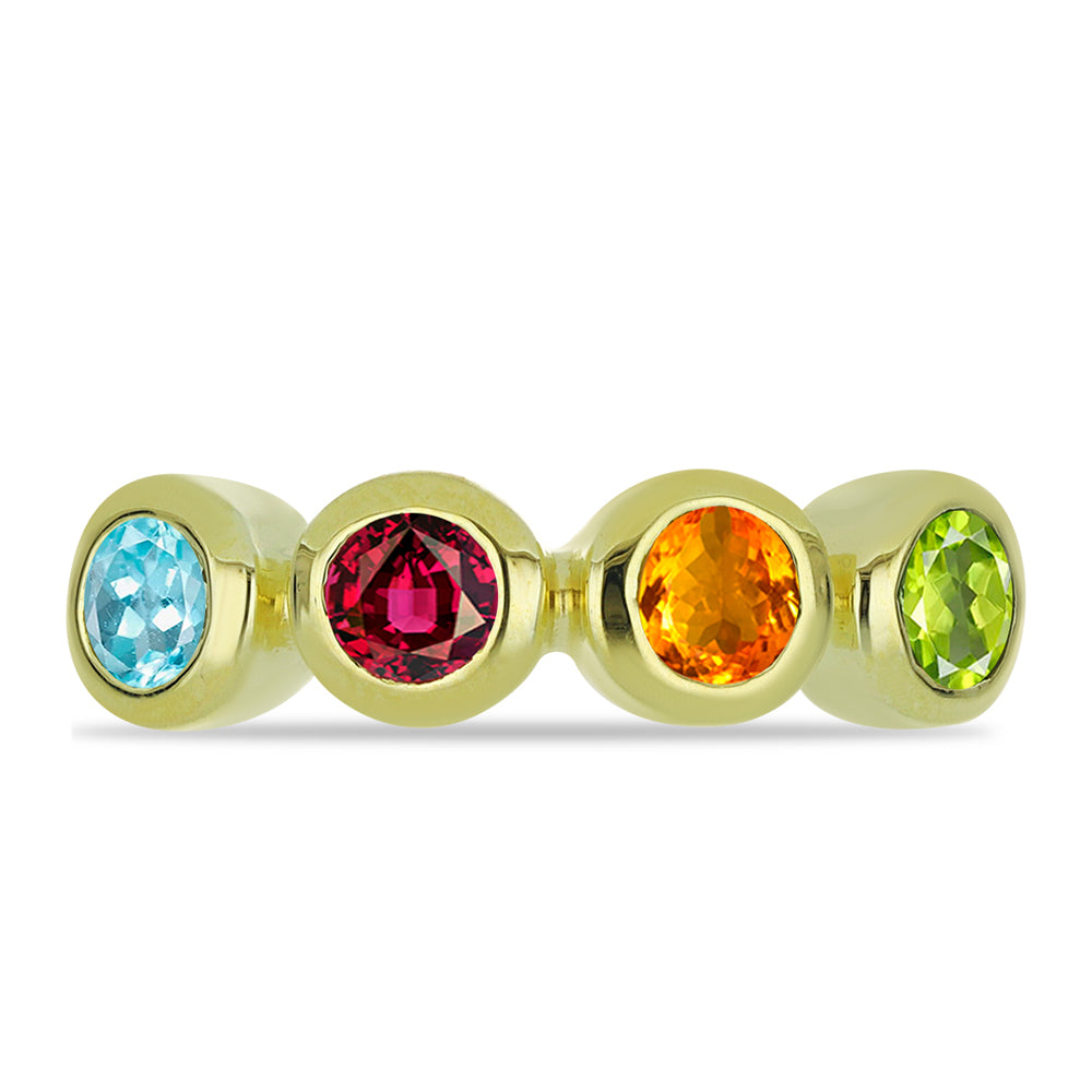 Anillo de Plata Bañada en Oro con Chakra Turmalina 2 
