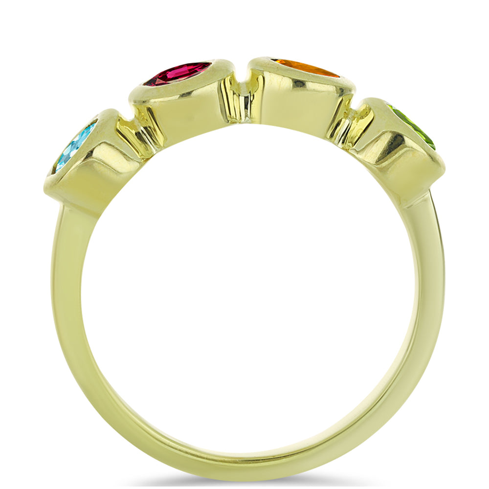 Anillo de Plata Bañada en Oro con Chakra Turmalina 3 
