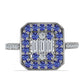 Anillo de Plata con Tanzanita y Topacio Blanco