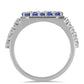 Anillo de Plata con Tanzanita y Topacio Blanco