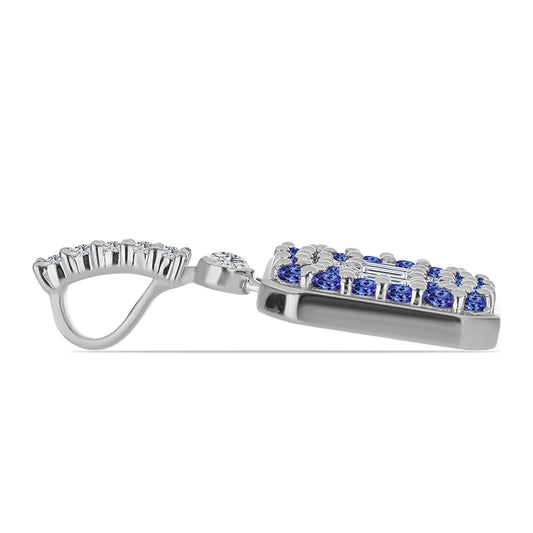 Colgante de Plata con Tanzanita y Topacio Blanco