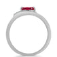 Anillo de Plata con Rubí de Madagascar y Topacio Blanco
