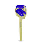 Anillo de Plata Bañada en Oro con Ágata azul
