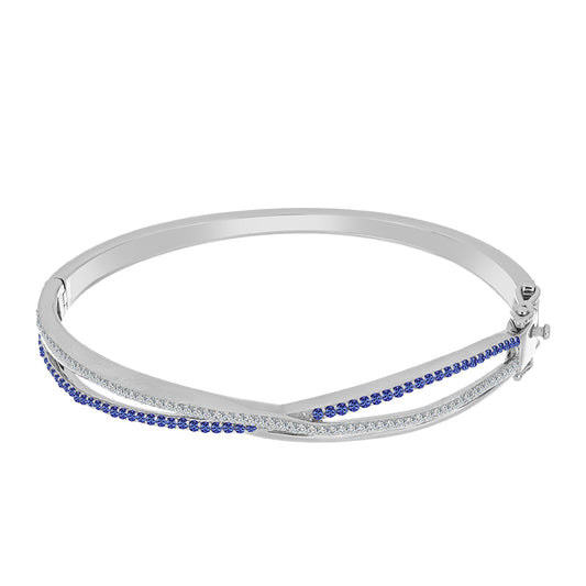 Brazalete de Plata con Tanzanita y Topacio Blanco