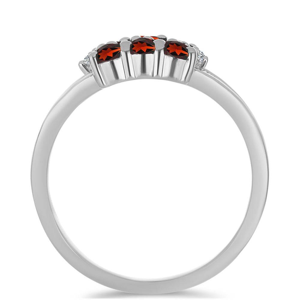 Anillo de Plata con Granate Barton y Topacio Blanco 2 