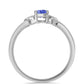 Anillo de Plata con Tanzanita y Topacio Blanco