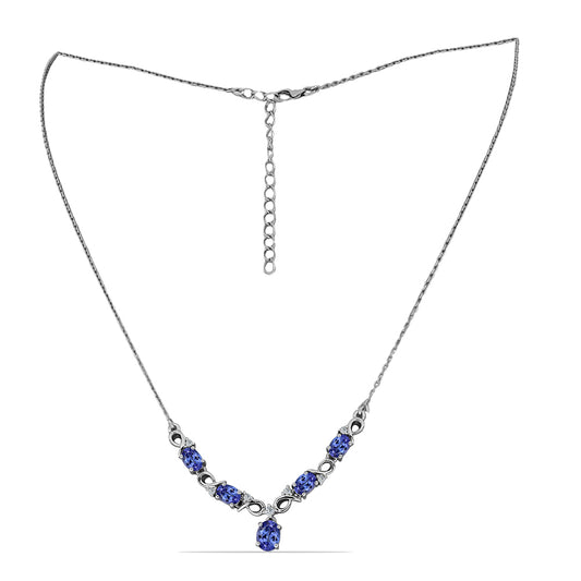 Collar de Plata con Tanzanita y Topacio Blanco