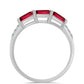 Anillo de Plata con Rubí de Madagascar y Topacio Blanco