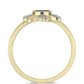 Anillo de Plata Bañada en Oro con Diamante Rojo y Diamante blanco