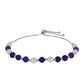 Pulsera de Plata con Jade Púrpura y Perla de Agua Dulce