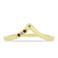 Anillo de Plata Bañada en Oro con Diamante Rojo y Diamante blanco