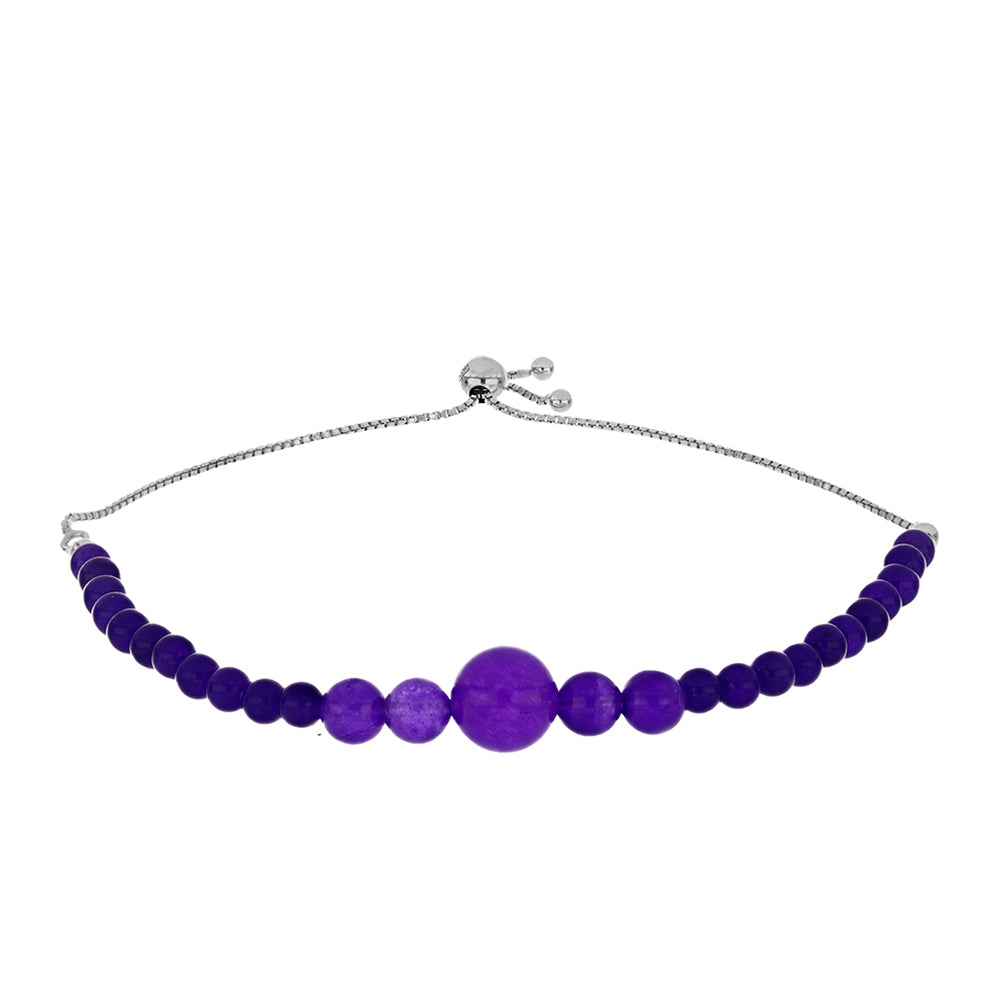 Pulsera de Plata con Jade Púrpura 1 
