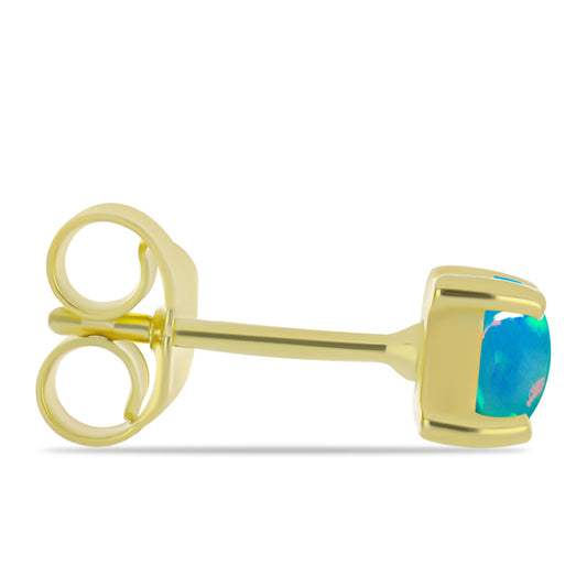 Pendientes de Plata Bañada en Oro con Ópalo Azul Paraiba de Etiopía