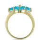 Anillo de Plata Bañada en Oro con Ópalo Azul Paraiba de Etiopía y Topacio Blanco