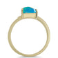 Anillo de Plata Bañada en Oro con Ópalo Azul Paraiba de Etiopía y Topacio Blanco
