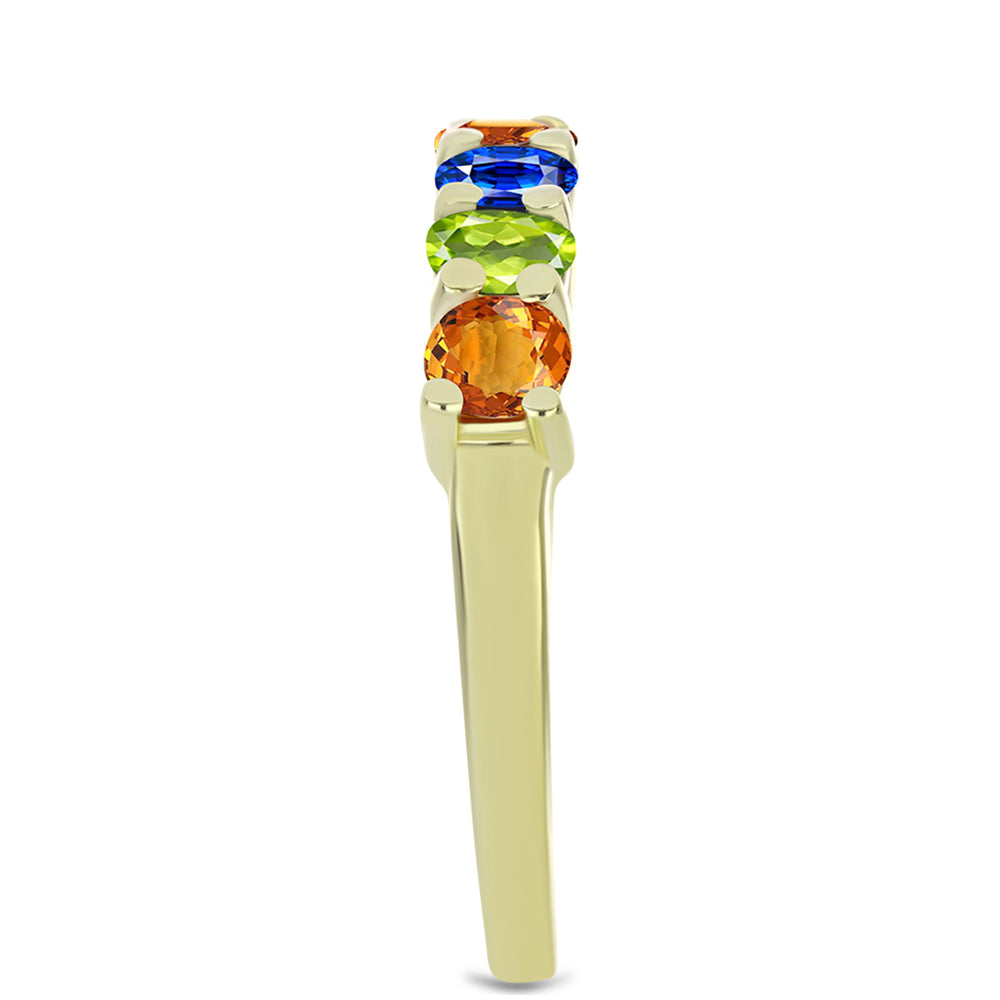 Anillo de Plata Bañada en Oro con Zafiro Arco Iris Rosebery 4 