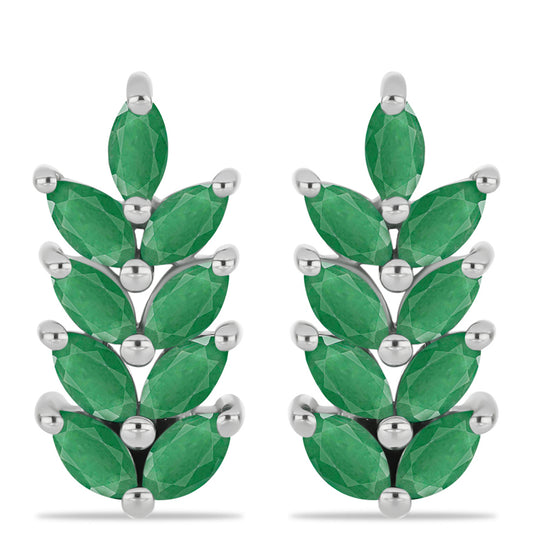 Pendientes de Plata con Esmeralda de Brasil
