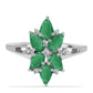 Anillo de Plata con Esmeralda de Brasil y Topacio Blanco