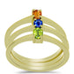 Conjunto de Plata Bañada en Oro con Zafiro Azul Australiano y Zafiro Padparadscha ( Anillo )