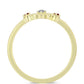 Anillo de Plata Bañada en Oro con Diamante Rojo y Diamante blanco
