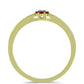Anillo de Plata Bañada en Oro con Diamante Rojo y Diamante blanco