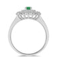 Anillo de Plata con Esmeralda de Brasil y Topacio Blanco