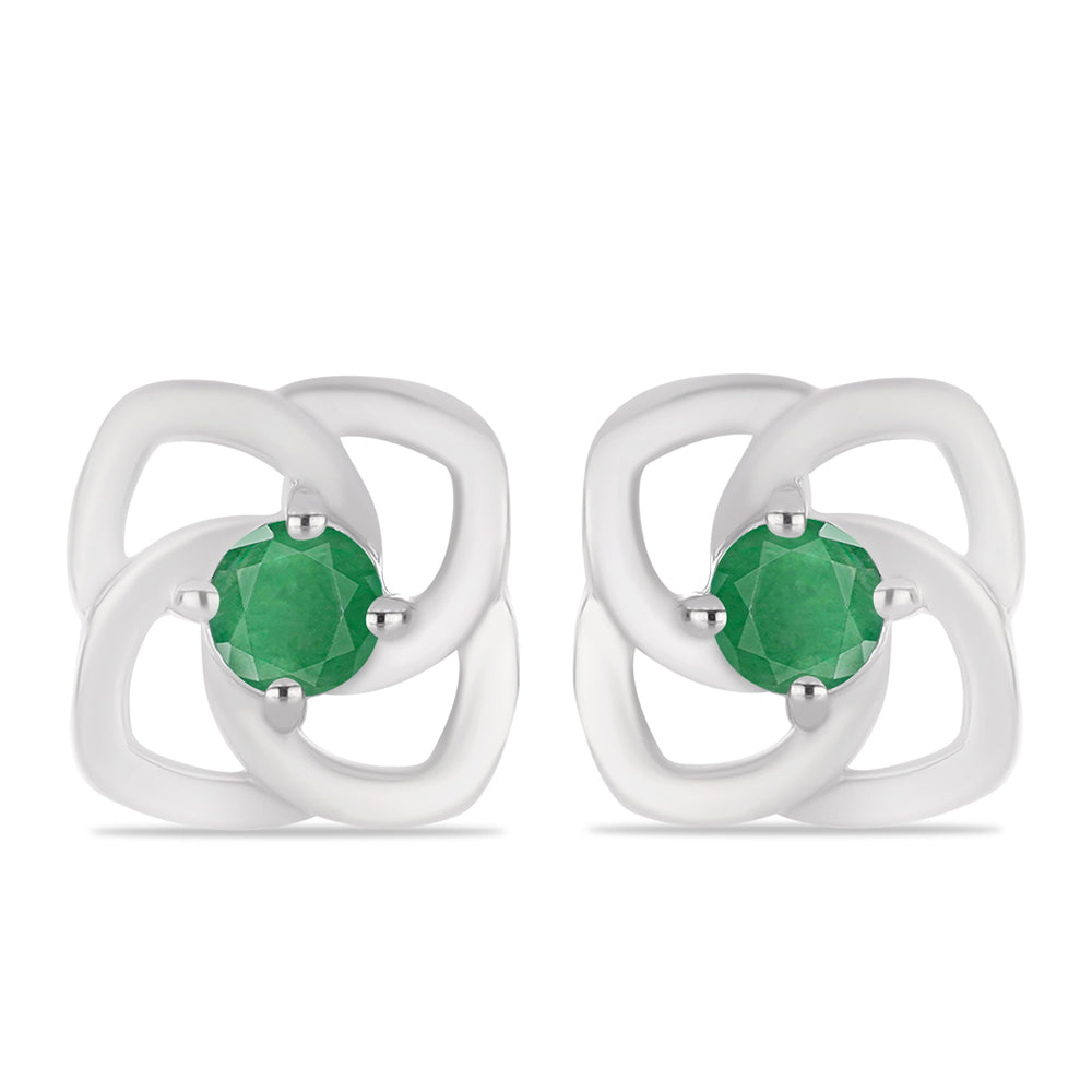 Pendientes de Plata con Esmeralda de Brasil