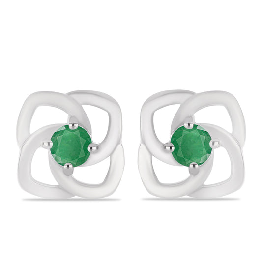 Pendientes de Plata con Esmeralda de Brasil