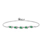 Pulsera de Plata con Esmeralda de Brasil y Topacio Blanco