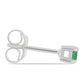 Conjunto de Plata con Esmeralda de Brasil ( Pendientes +Anillo +Colgante )