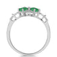 Anillo de Plata con Esmeralda de Brasil y Topacio Blanco