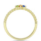 Anillo de Plata Bañada en Oro con Zafiro Arco Iris Rosebery y Topacio Blanco
