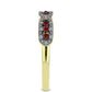 Anillo de Plata Bañada en Oro con Diamante Rojo y Diamante blanco
