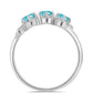 Anillo de Plata con Cuarzo Paraiba y Topacio Blanco