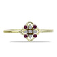 Anillo de Plata Bañada en Oro con Diamante Púrpura y Diamante blanco