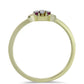 Anillo de Plata Bañada en Oro con Diamante Púrpura y Diamante blanco