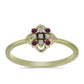 Anillo de Plata Bañada en Oro con Diamante Púrpura y Diamante blanco