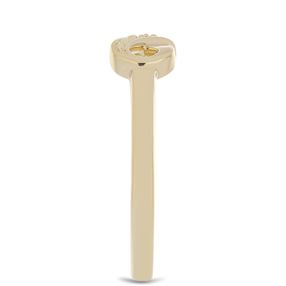 Anillo de Plata Bañada en Oro con Diamante Púrpura 4 