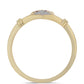 Anillo de Plata Bañada en Oro con Diamante Púrpura y Diamante blanco