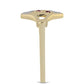 Anillo de Plata Bañada en Oro con Diamante Púrpura y Diamante blanco