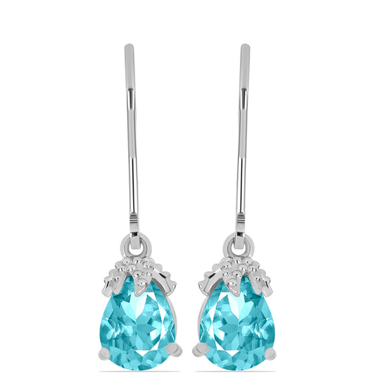 Pendientes de Plata con Cuarzo Paraiba