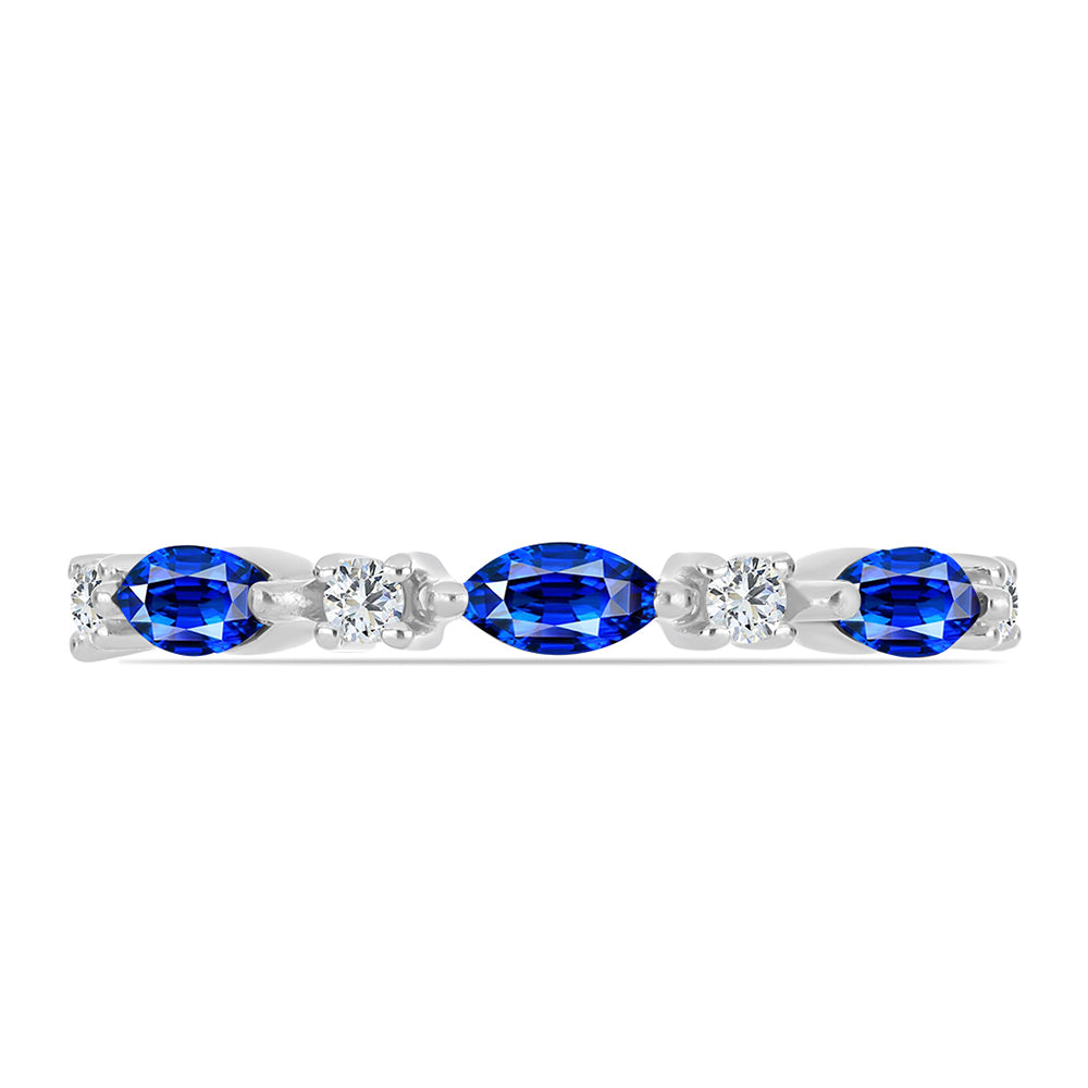Anillo de Plata con Zafiro Azul Australiano y Topacio Blanco